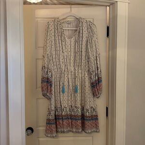 Bohemian Long Sleeve Dress with Tassels